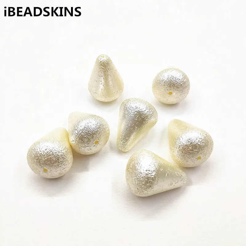 80pcs Pearls Wrinkle Effect Drop Beads for DIY Jewelry