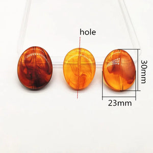 Clear Brown Acrylic Oval Beads for Earrings DIY - 120pcs