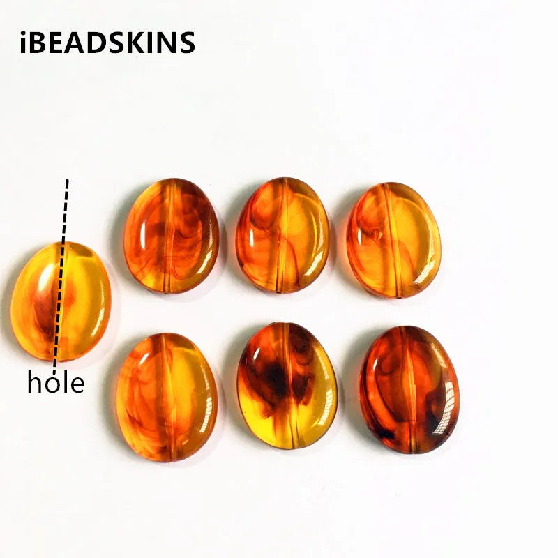 Acrylic Brown Stone Beads 30x24mm 120pcs