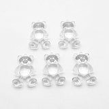 Clear Acrylic Bear Shape Beads for Earrings DIY, 120pcs