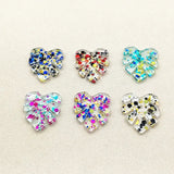 30x26mm 100pcs Feather Charm with Sequins for DIY Earrings