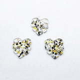 30x26mm 100pcs Feather Charm with Sequins for DIY Earrings