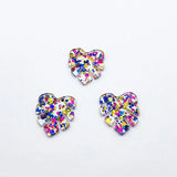 30x26mm 100pcs Feather Charm with Sequins for DIY Earrings