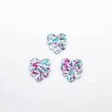 30x26mm 100pcs Feather Charm with Sequins for DIY Earrings