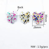 30x26mm 100pcs Feather Charm with Sequins for DIY Earrings