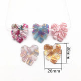 30x26mm 50pcs/lot Acetic Acid Feather Shape Charm for Earrings Accessories