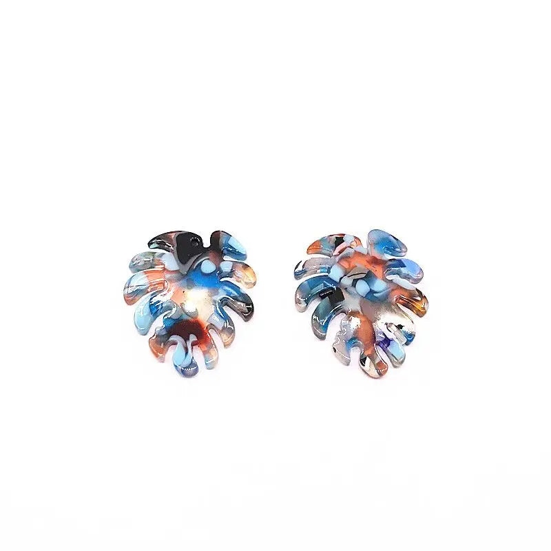 Acetic Acid Feather Earring Charms 30x26mm 50pcs/lot