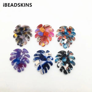 Acetic Acid Feather Earring Charms 30x26mm 50pcs/lot