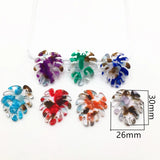 50pcs/lot Acetic Acid Feather Earring Charms for DIY Jewelry Making