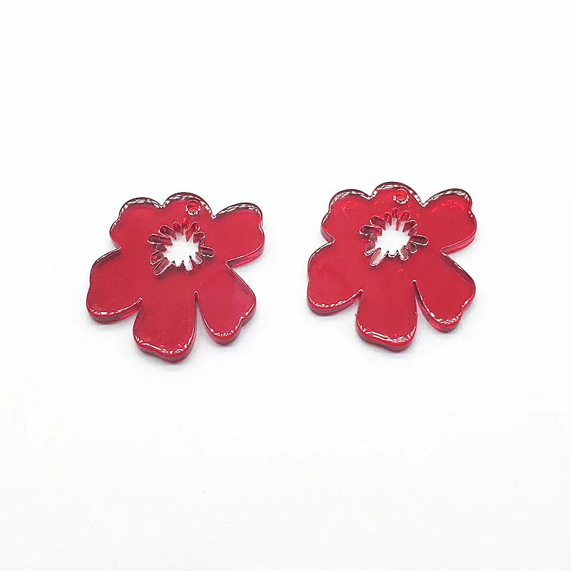 Clear Flower Shape Charms for Jewelry/Earrings DIY, 100pcs