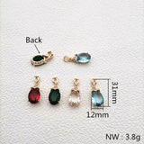 Crystal Oval Charm Earring DIY Parts 30pcs
