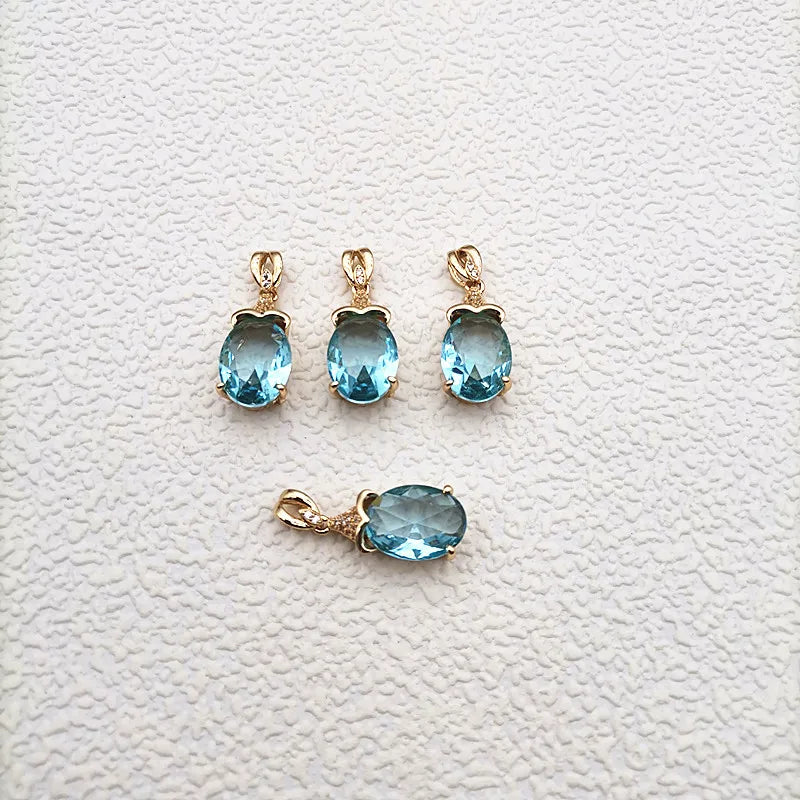 Crystal Oval Charm Earring DIY Parts 30pcs