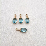Crystal Oval Charm Earring DIY Parts 30pcs