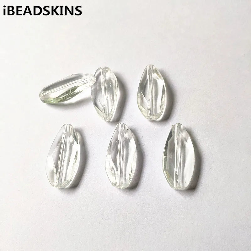 Clear Acrylic Faceted Oval Beads 240pcs