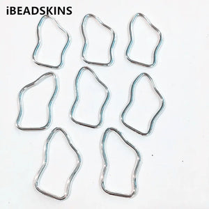 31x18mm Silver Geometry-Shape Charm for Earrings - 100pcs