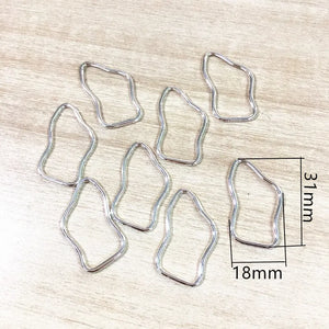 31x18mm Silver Geometry-Shape Charm for Earrings - 100pcs