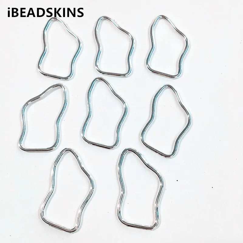 31x18mm Silver Geometry-Shape Charm for Earrings - 100pcs