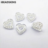 Heart Charm Earrings Findings with Built-in Pearls, 30pcs