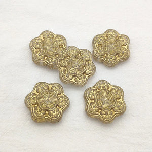 Bronzing Flower Beads for Necklace Earring DIY Parts