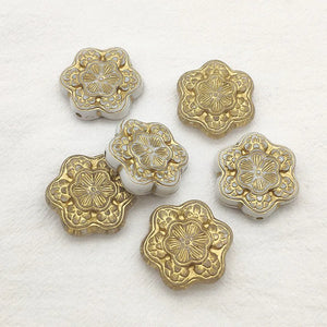 Bronzing Flower Beads for Necklace Earring DIY Parts