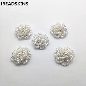 Hand Woven Mini Glass Pearls Charm for Earrings DIY