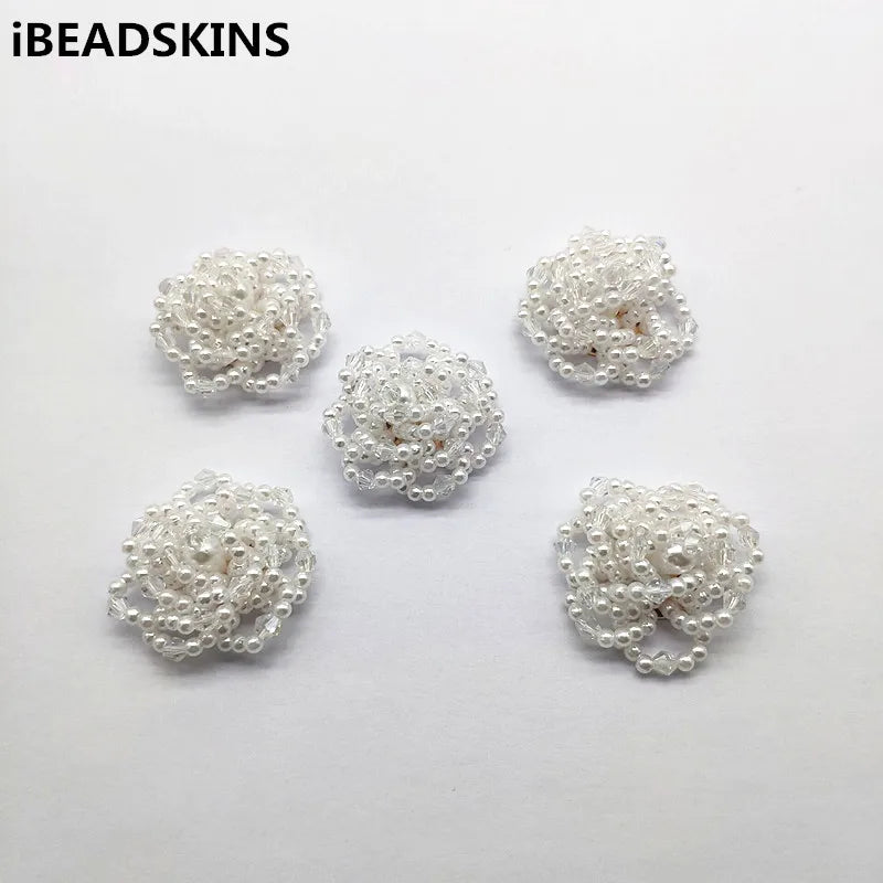 Hand Woven Mini Glass Pearls Charm for Earrings DIY