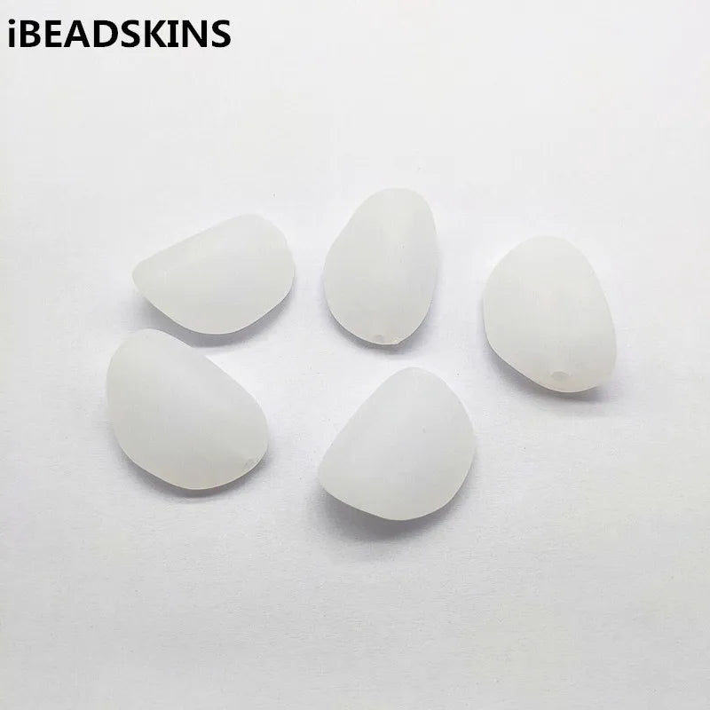 Clear Frosted Acrylic Irregular Shape Beads for Jewelry Making
