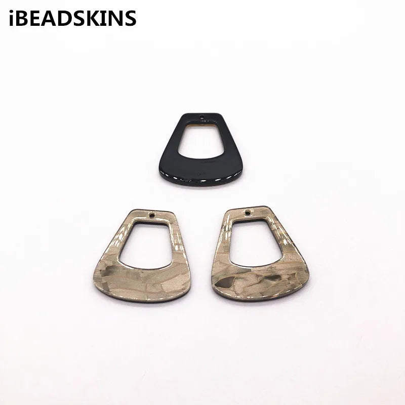 Trapezoid Acrylic Marble Charm for Stud Earring 100pcs