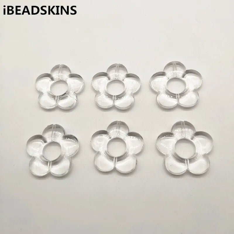 Clear Acrylic Flower Shape Beads for Earring Accessories