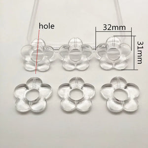 Clear Acrylic Flower Shape Beads for Earring Accessories