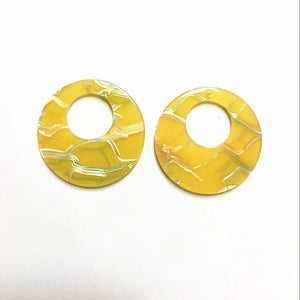 100pcs Acrylic Stripe Round Shape Charms for Earrings DIY Making