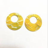 100pcs Acrylic Stripe Round Shape Charms for Earrings DIY Making