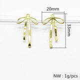 Zinc Alloy Bow Charm Earring DIY Parts 33x20mm 100pcs