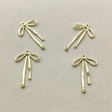 Zinc Alloy Bow Charm Earring DIY Parts 33x20mm 100pcs