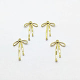 Zinc Alloy Bow Charm Earring DIY Parts 33x20mm 100pcs