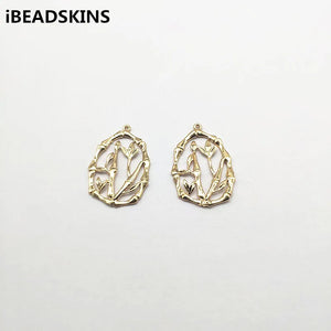 Bamboo Shape Charm Copper Jewelry Accessories for Earrings DIY