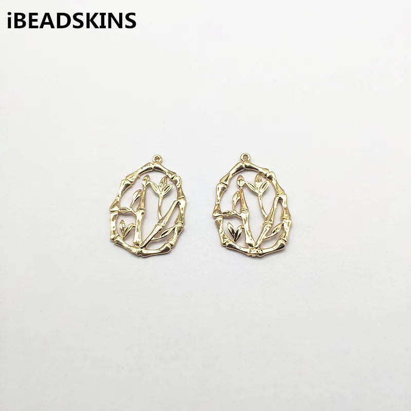 Bamboo Shape Charm Copper Jewelry Accessories for Earrings DIY