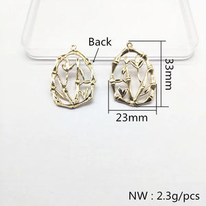 Bamboo Shape Charm Copper Jewelry Accessories for Earrings DIY