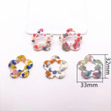 50pcs Acetic Acid Flower Charms for Earrings - Jewelry Findings