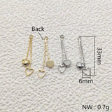 Real Heart/Chain Charm Earring DIY - 40pcs 33x6mm Plating Findings