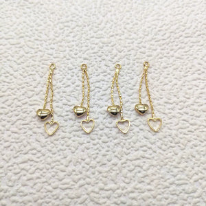 Real Heart/Chain Charm Earring DIY - 40pcs 33x6mm Plating Findings