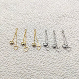 Real Heart/Chain Charm Earring DIY - 40pcs 33x6mm Plating Findings