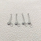 Real Heart/Chain Charm Earring DIY - 40pcs 33x6mm Plating Findings