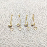 Real Heart/Chain Charm Earring DIY - 40pcs 33x6mm Plating Findings
