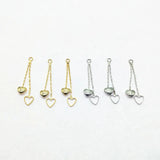 Real Heart/Chain Charm Earring DIY - 40pcs 33x6mm Plating Findings