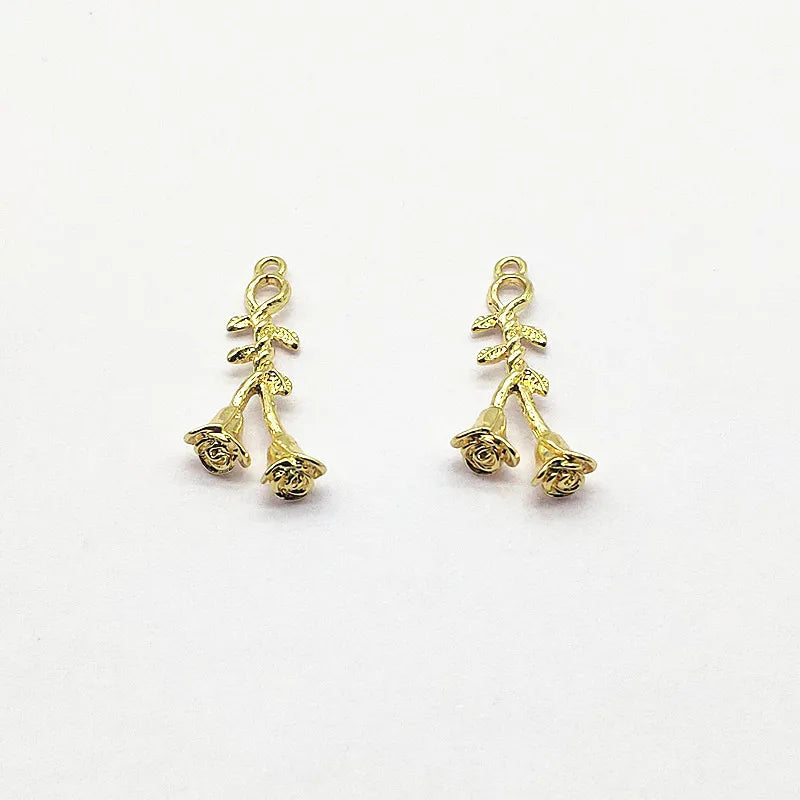 Zinc Alloy Flower Charm Pendant 100pcs for Earrings DIY