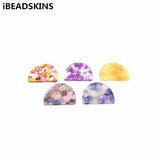 50pcs Acetic Acid Semicircle Shape Charm for Earrings - 34x27mm