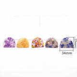 50pcs Acetic Acid Semicircle Shape Charm for Earrings - 34x27mm