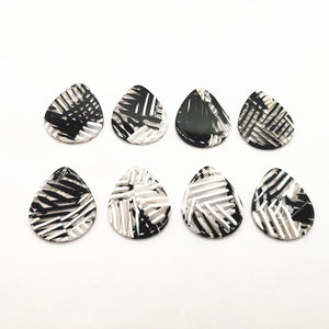 Acetic Acid Stripe Drop-Shape Charm for Earring Accessories 50pcs