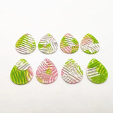 Acetic Acid Stripe Drop-Shape Charm for Earring Accessories 50pcs